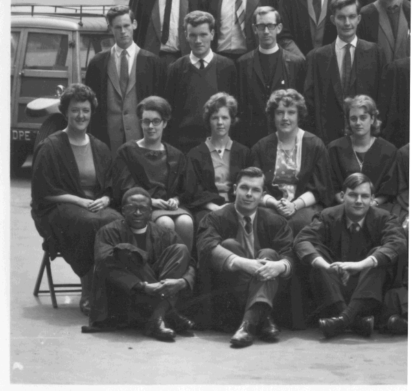 Desmond Tutu in the May 1963 photograph of the Faculty of Theology at KCL